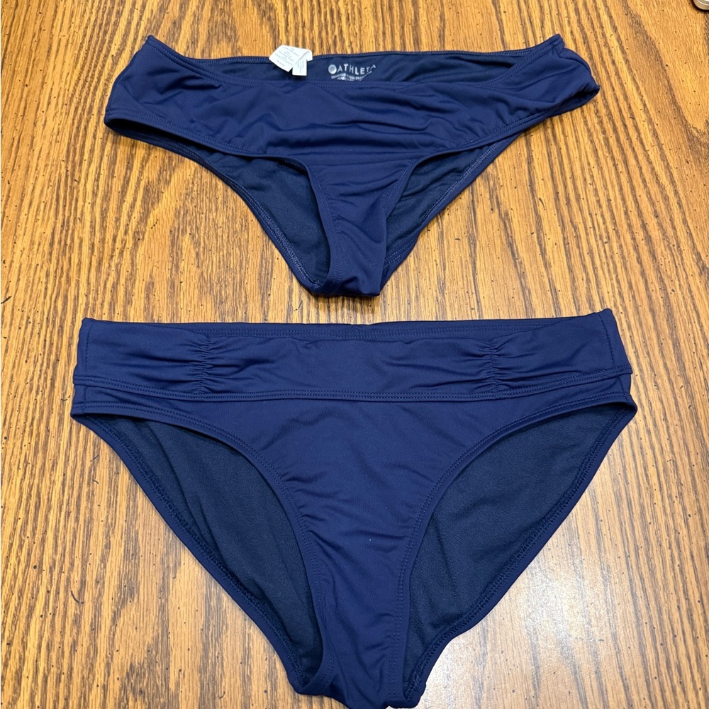 Athleta Navy Blue Swim Bottoms Set